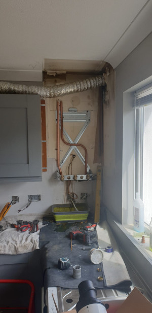 After removal of old boiler in kitchen by EPC Plumbing & Heating, Meath & Monaghan, Ireland